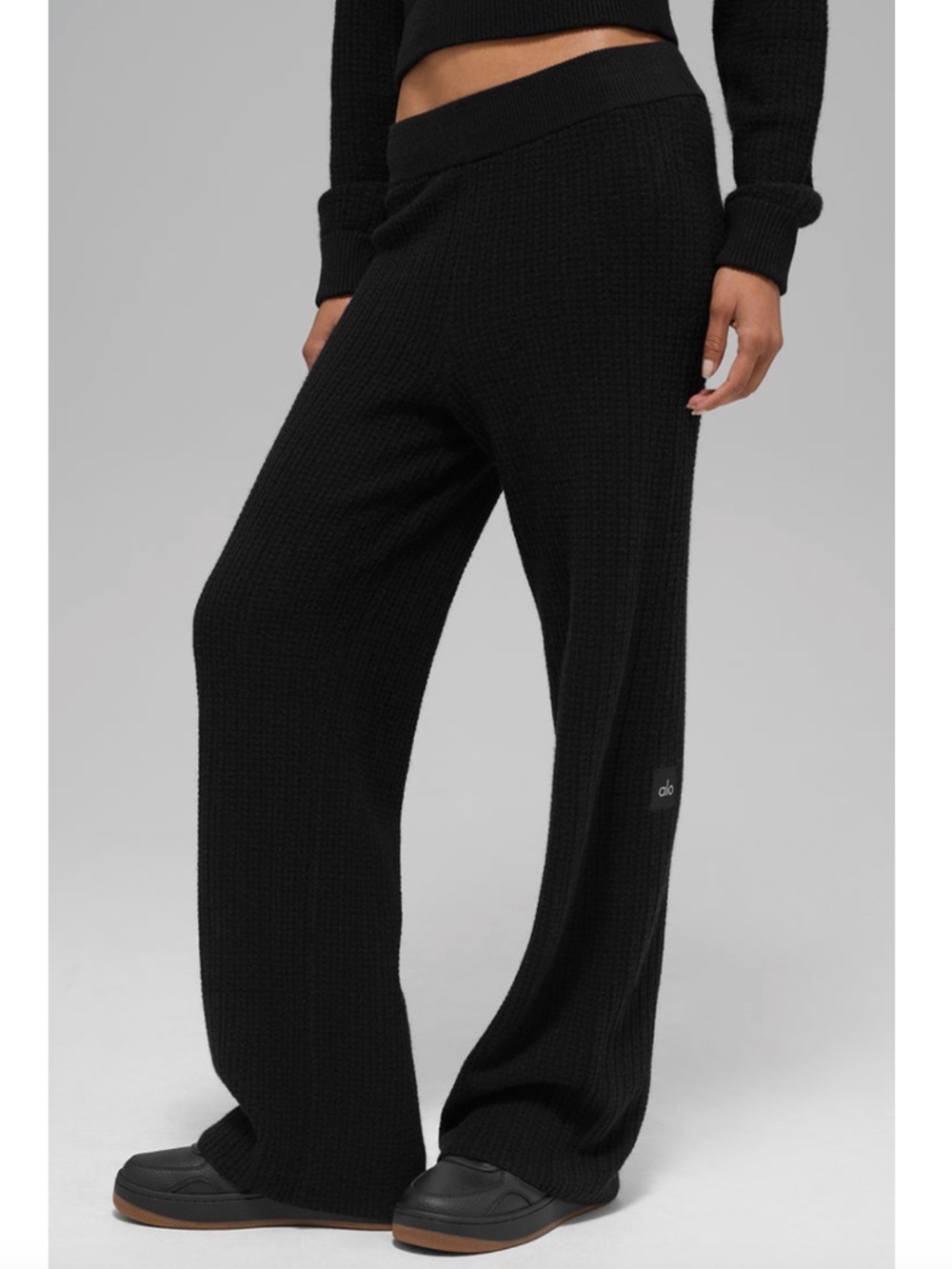 Alo Cashmere High-Waist Plush Waffle Pant